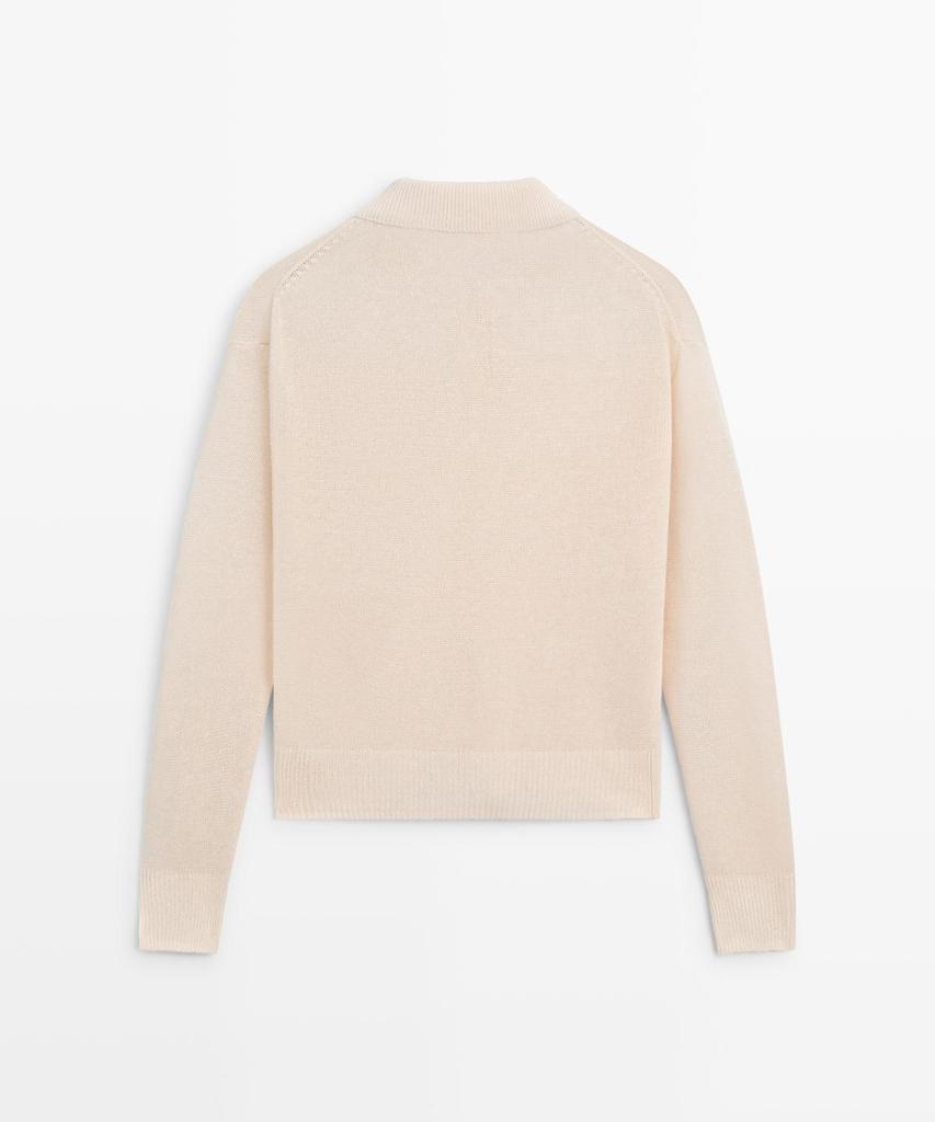 Masimodutti Thin Linen Polo Neck Sweater