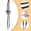 5Pcs Western Cowboy Vintage Flower Stone Pendant Bolo Tie Braided Leather Rope Cord Necktie Necklace Jewelry Neckwear