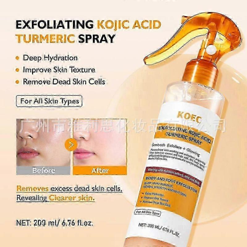1-3X Peel Shot Keratin-Pflege Kojicsäure Kurkuma Spray, Sanfte Peeling-Lösung für Glatte Haut, Körperpflege-Spray