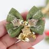 Christmas Bell Bow Gold Red Bowknot Christma Decoration for Gift Box Xmas Tree Hanging Pendant Merry Christmas  Supplies