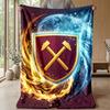 West Ham United Football Print Flannel Blanket, Soft Warm Lightweight Throw Blanket for Sofa Bed Camping