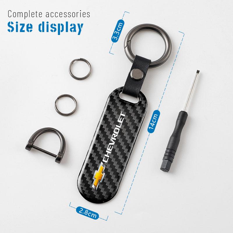 Hbrn5 Car Key Rings Quality Carbon Fiber Keychain Waist Buckle For Chevrolet Corvette Montana TrailBlazer Silverado Traverse Camaro