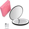Mini přenosné skládací cestovní zrcátko LED lehké make-up zrcátko Kompaktní zrcátko 10X zvětšení 2stranné kulaté zrcátko pro krásu