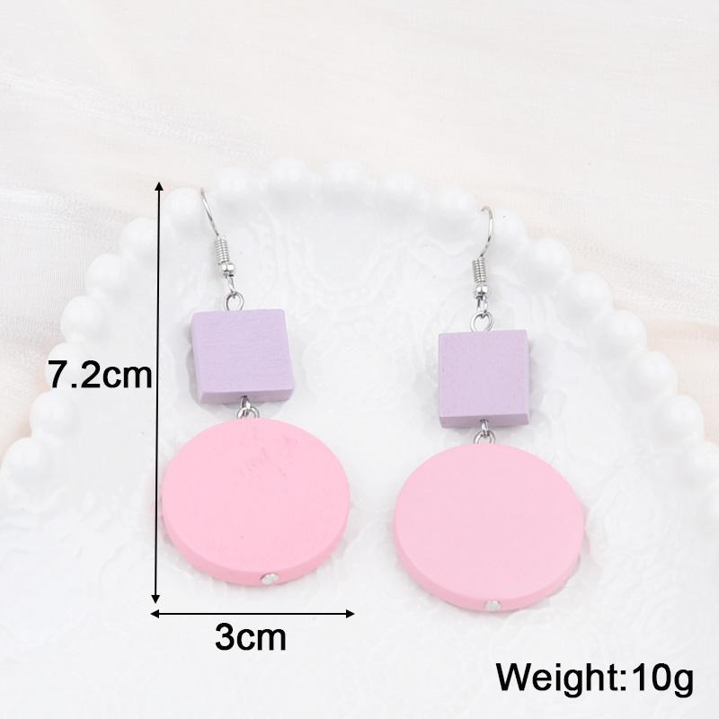 Cercei lungi roz pentru femei, modă coreeană, floare, cercei lungi atârnători, pandantive fluture inimă, cercei lungi răsuciți