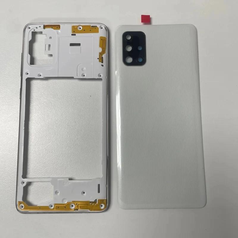 Pop Full Housing Case For Samsung Galaxy A71 2020 A715 A715f A51 A515 Middle Frame Battery Back Cover Rear Camera Lens