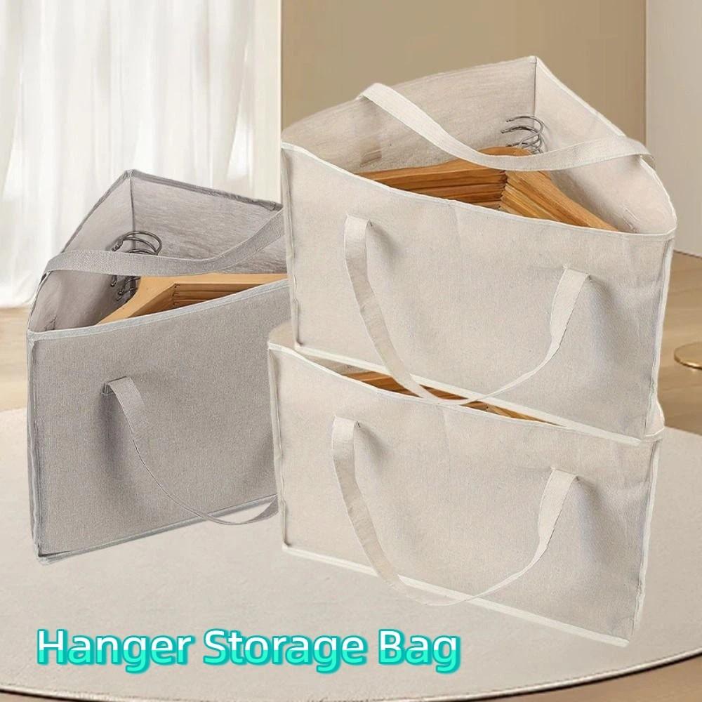 Large Capacity Triangular Hanger Storage Bag Space-Saving Breathable Clothes Storage Basket with Handle Foldable