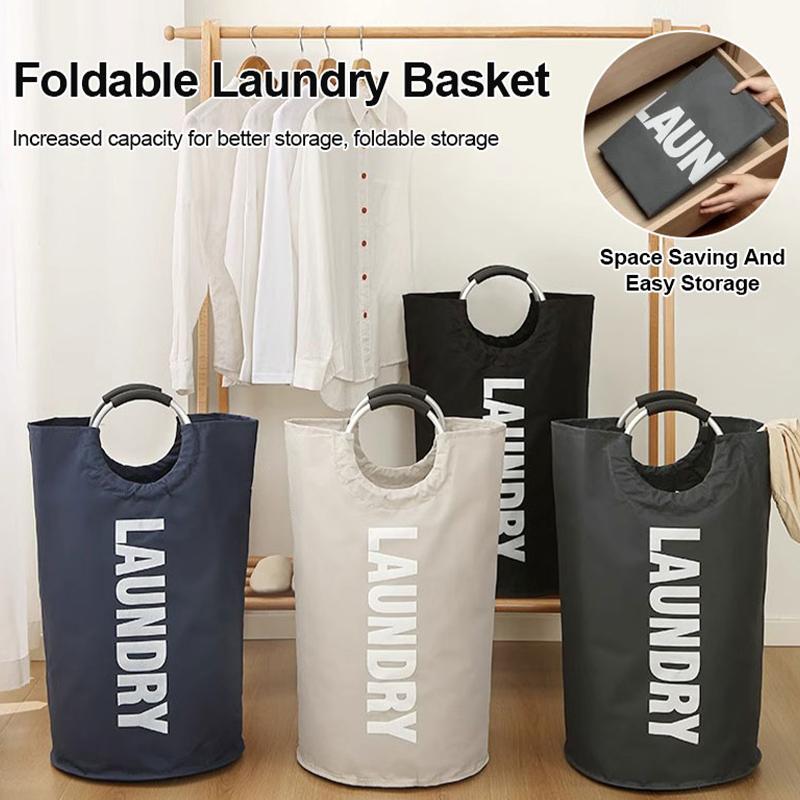 90L Super Large Laundry Basket Oxford Fabric Waterproof Laundry Bag Dirty Clothes Storage Basket Foldable Laundry Basket Travel