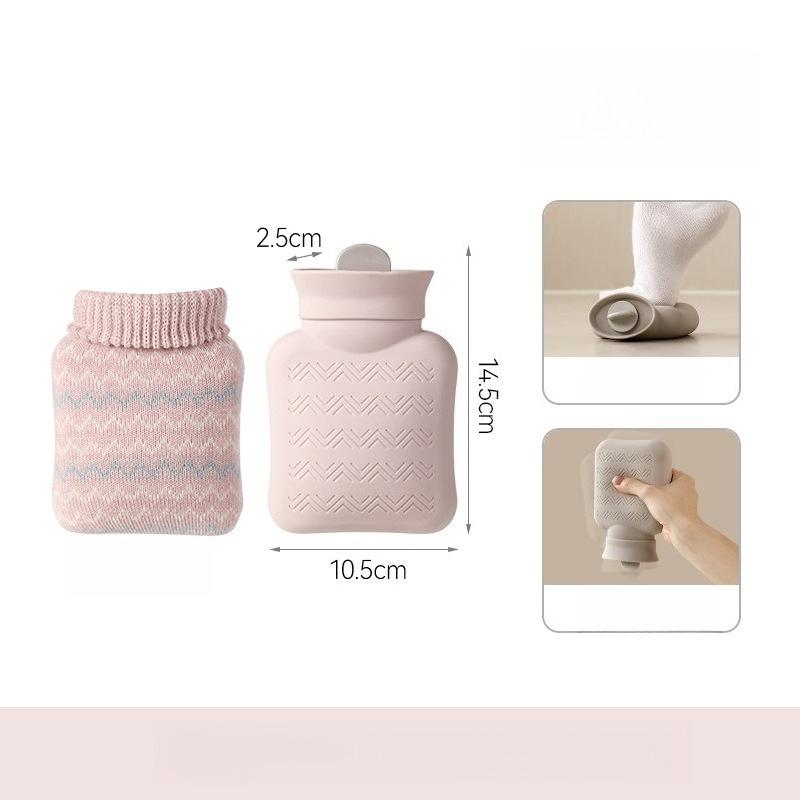 Household Hot Water Bag, Explosion-proof Small Hand Warmer, Portable Hot Compress for Girls, Simple Silicone Hot Water Bag