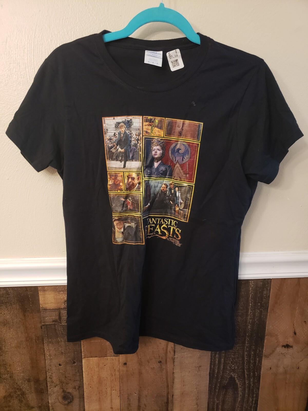 Womens Fantastic Beasts Shirt Size L Black Harry Potter Unisex T-Shirt S