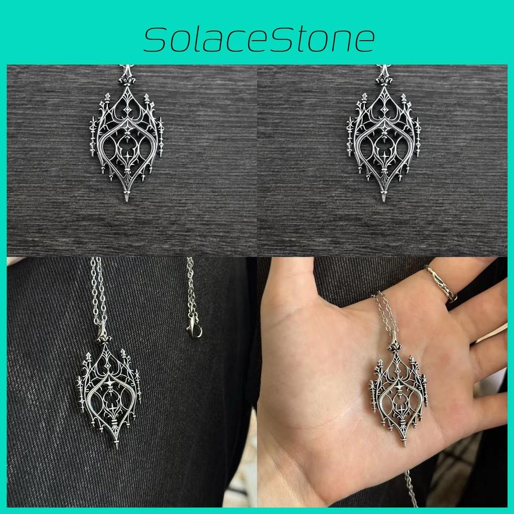 Punk Vintage Castle Pendant Necklace Alloy Drop Shape Link Chain Festival Gift