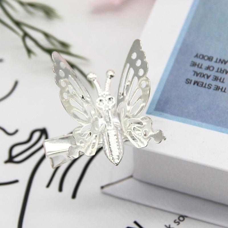 Flygende sommerfugl hårspenne, Sommerfugl rhinestone hårklemmer Elegant metall sideklemme, Bevegelig flygende sommerfugl skinnende hårklemmer