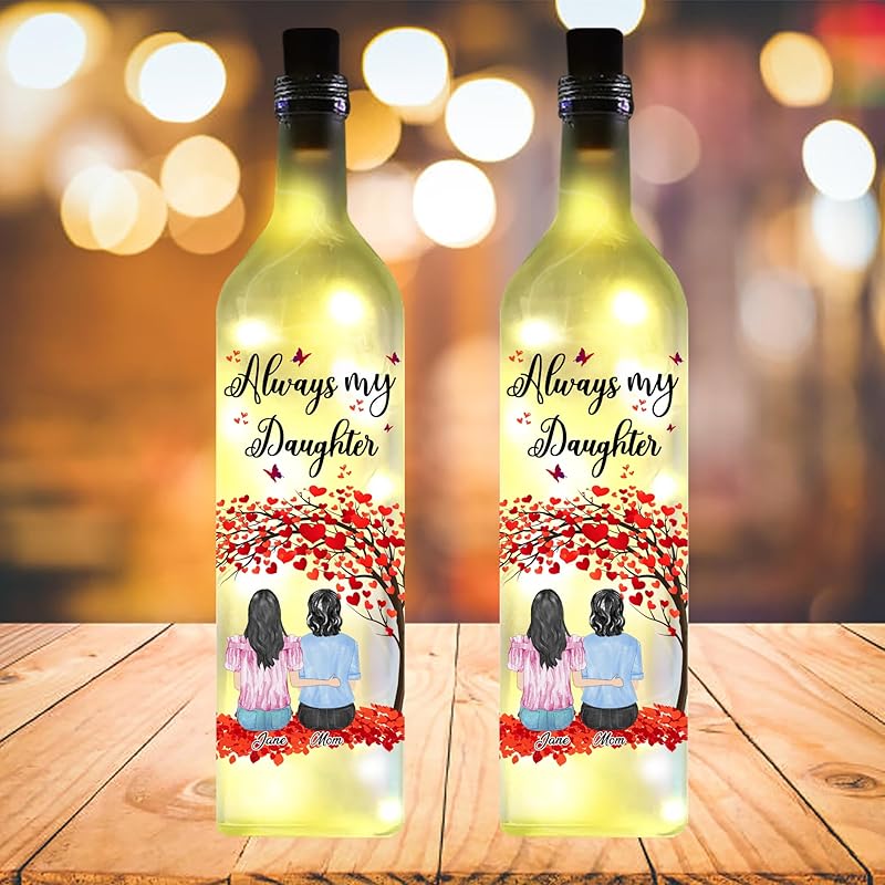 

Персонализированная лампа в виде бутылки – индивидуальный светильник для мамы, матери и дочери, навсегда связанных вместе. Светильник в виде бутылки вина, светильники для украшения дома, светильники для мам Style 7