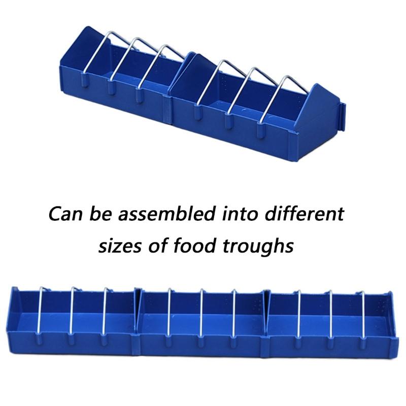 Cage Mounted Feeders for Small Poultry Thick Shatterproof and Removable Wire Dividers Accommodating Multiple Birds Comfortably