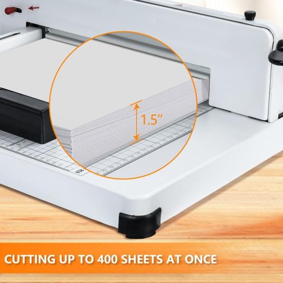 Accurate Cutting Paper Trimmer with Anti-slide Rubber Feet A4 Paper Trimmer with Built-in Clamp 400 Sheets Cutting Capacity Cardstock Trimmer