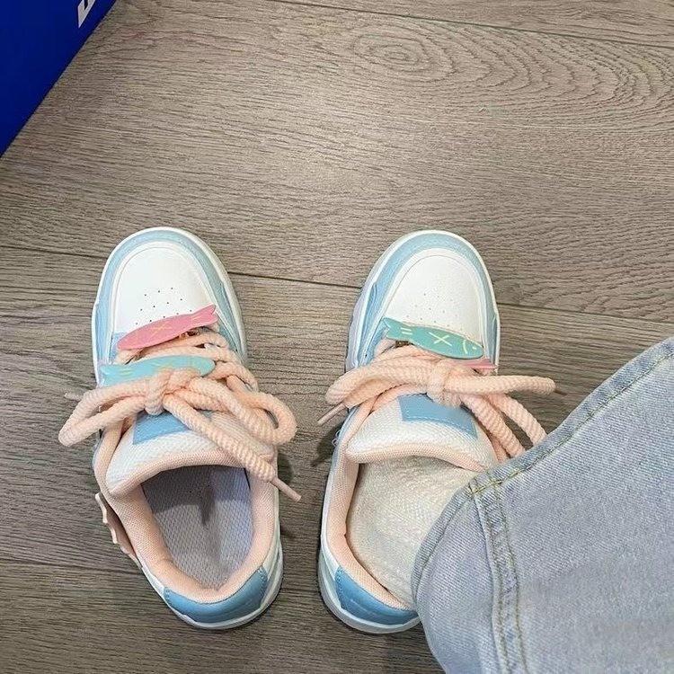 Dopamin Schuhe Damen Frühjahr und Herbst Modelle vielseitig beliebt kleine weiße Schuhe Nische niedlich Studenten Board Schuhe Spot