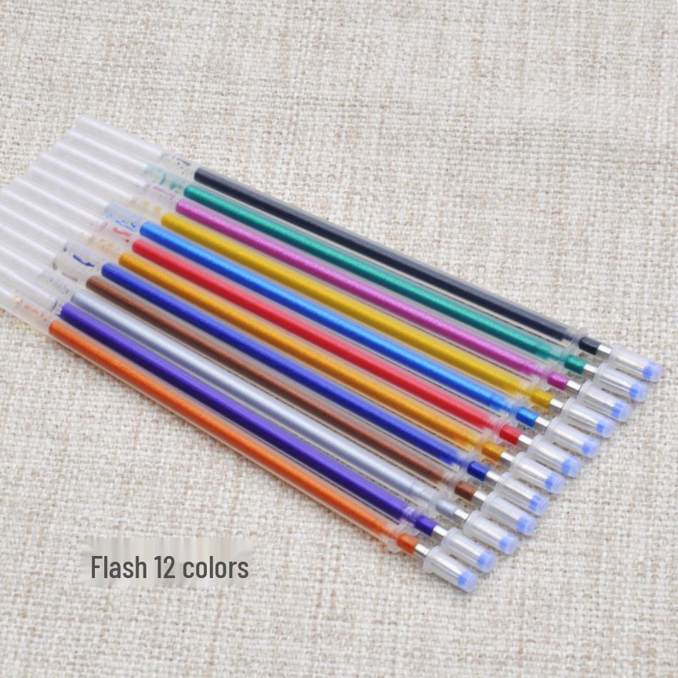 Premium 100-Farben Gelstift-Nachfüllminen: 48 fluoreszierende Glitzer-, Pastell-Perlmutt- und Mehrfarboptionen mit 24 zusätzlichen Farbnachfüllungen