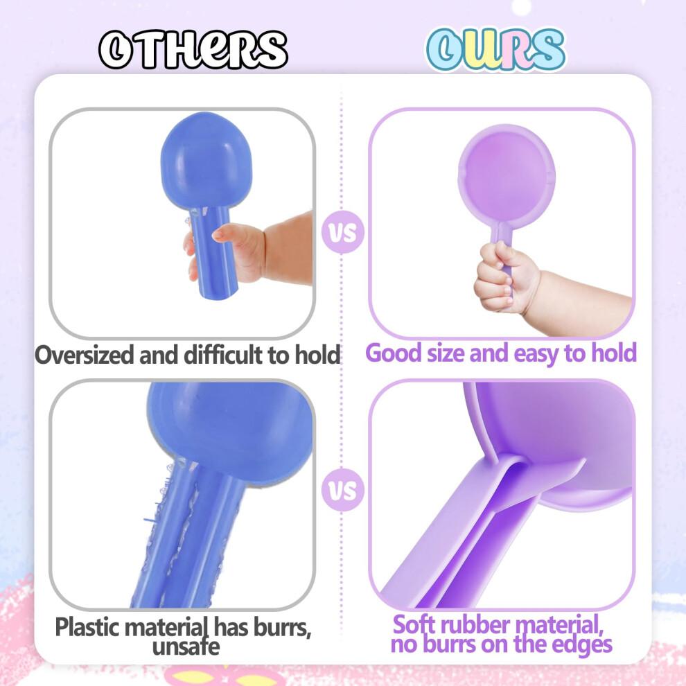 Bath Toys for Toddlers 13 Soft Rubber Easy Clean Pink Baby Bath Toys Sensory Play 3 Pack