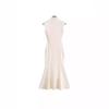 New Chinese-style Improved Cheongsam Women's Design Sense, Small Stand-up Collar, Shoulder Pads, Temperament Dress, Waist and Thin, Fishtail Dress