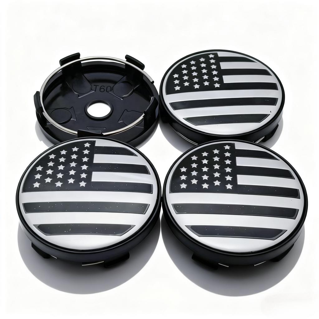 4pcs US American Flag Logo Emblem Car Wheel Center Caps 60MM 56MM Car Wheels Hub Cap Stars And Stripes Badge Rim Hubcaps Cover