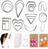 126-Piece DIY Polymer Clay Earring Kit: Stainless Steel Cutters, Earring Cards, Ear Hooks & Geometric Shapes