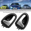 Car Inside Inner Door Knob Interior Door Handle Left Right Fit For Renault For Clio 2000-2009 2/3-4/5 Doors Silver Matte Handles