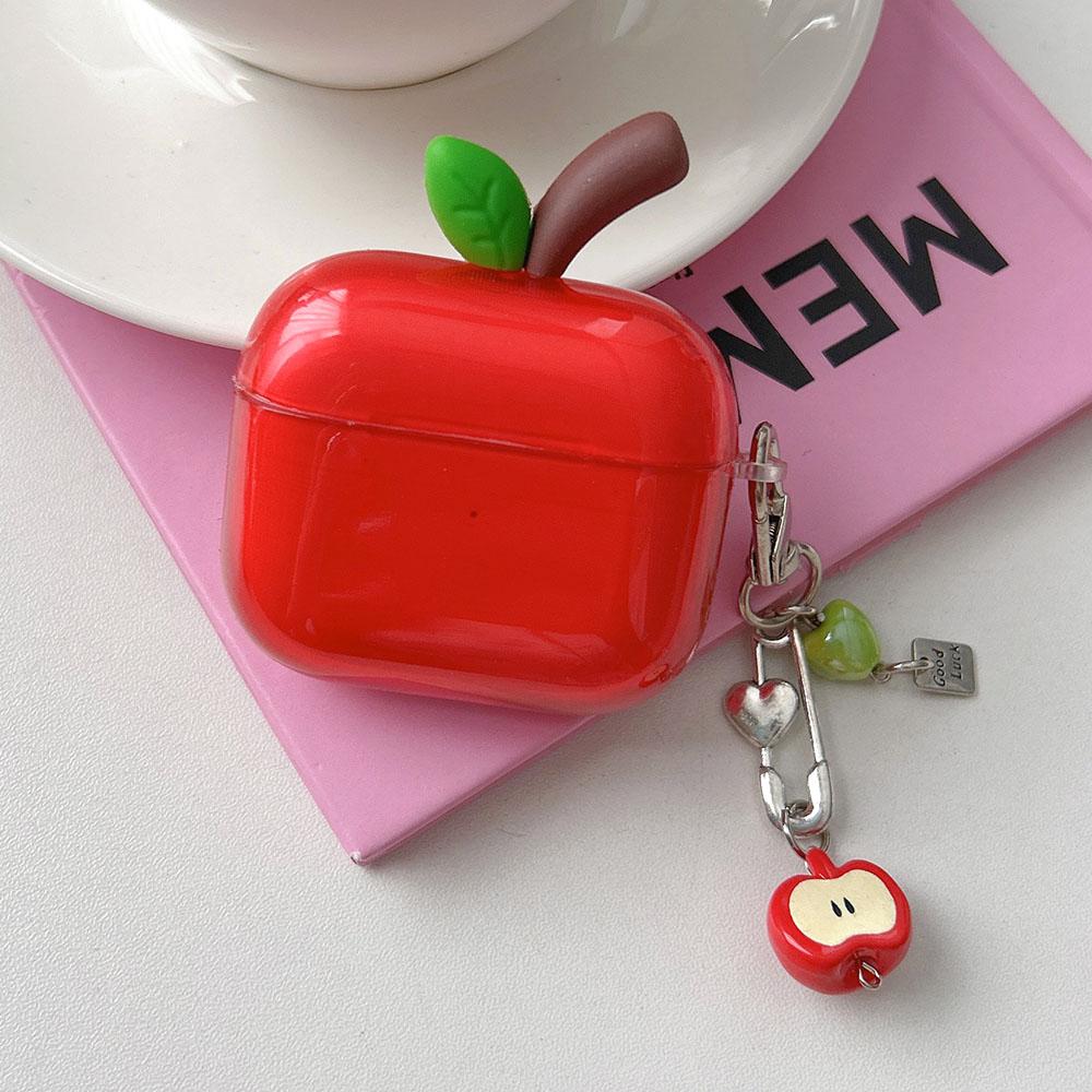 Schattige Transparante Rode Groene Fruit Oortelefoonhoesje Voor Airpods 4 3 2 1 Pro 2 Zachte Oortelefoon Oplaaddoosje Cover Voor Airpod Pro 3 For Airpods 3