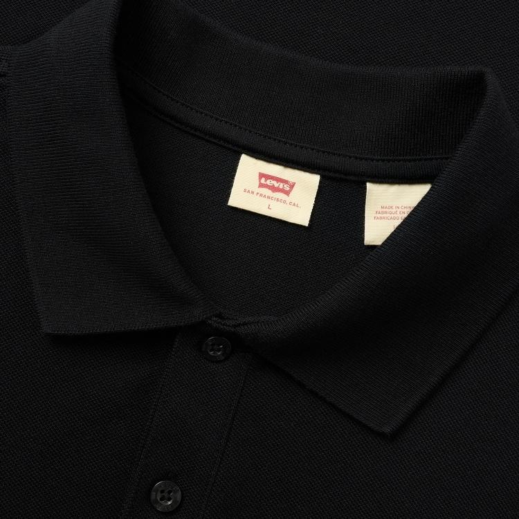 Levis Casual Comfortable Simple Solid Color Short Sleeve Polo Shirt Men Polo Shirts Black 003MS-0000