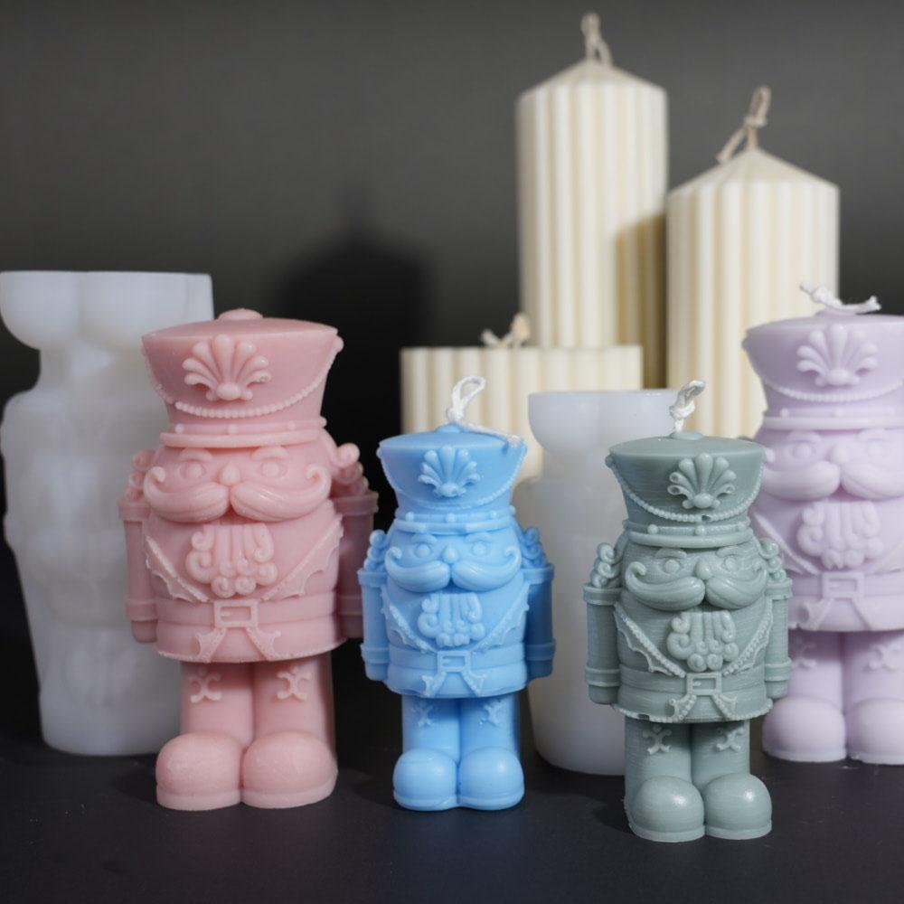 Tlustý voják Silikonová forma na svíčku na výrobu vonného mýdla DIY Domácí dekorace 3D malba Stojan na sádru Muži Forma Kancelářské dárky