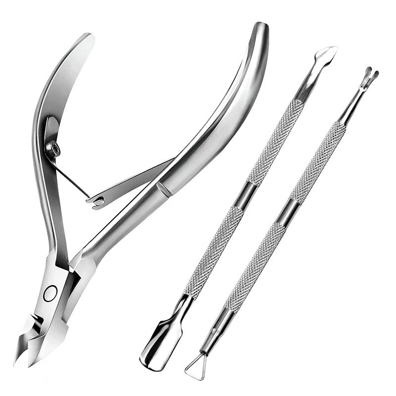 Manicure Set Tool Cuticle Skin Scissors Steel Push Dead Leather Fork Nail Clipper Cleaning Nails Remover Pusher Pedicure Product
