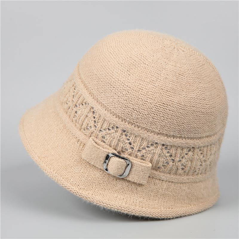 Hat Autumn and Winter Basin Hat Old Lady Cold Hat Piled Thick Warm Knitted Hat