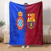 Couverture en Flanelle du Stade Espanyol, Polyester Doux, Design Moderne, Toutes Saisons pour le Camping, les Voyages, Cadeaux pour les fêtes ou les anniversaires