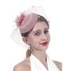 Vintage Style Pillbox Hat with Faux Pearls Mesh Feather Decor Hair Topper Headwear Weddings Events Hair Accessories