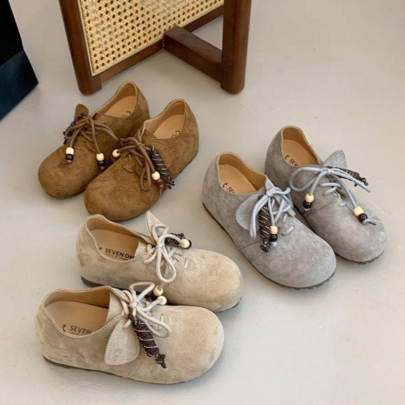 Height-increasing Single Shoes Women's Autumn Versatile Casual Lace-up Thin Single Shoes Women's Small Foreign Style Retro Super Fashionable Wom