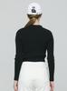 DOYOUKNOWMC Soft Ribbed Collar Slim Fit Black Knit