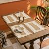 4pcs with Tassel Boho Burlap Placemats Non Slip Linen Braided Place Mats  Wedding Party