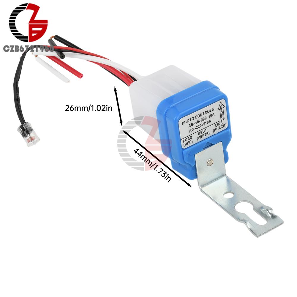 AS-10 10A Waterproof Automatic Street Light Controller DC 12V AC 220V Photocell Control Sensor Switch with External Probe