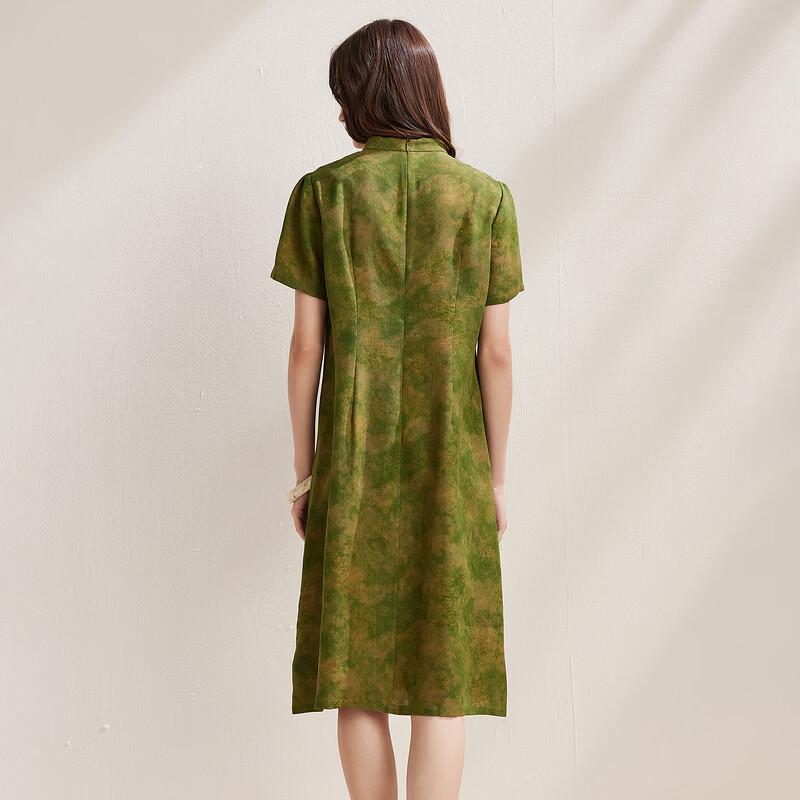 Zhaojun New Chinese Style Mulberry Silk Qipao Dress