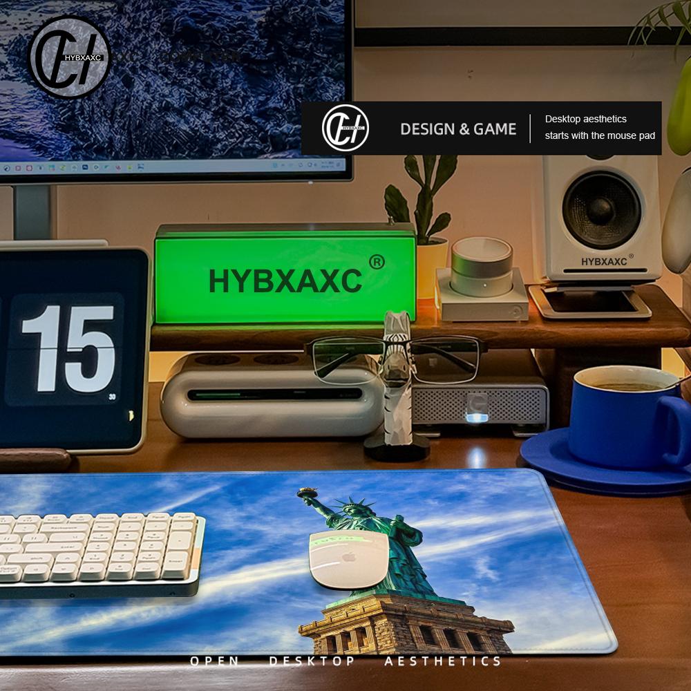 HYBXAXC 80x40 Statue Of Liberty USA Mouse Pad 90x40 Cm Kawaii Desk Mat Comfortable Xxl Pc Gamer Gaming Computer Offices Keyboard