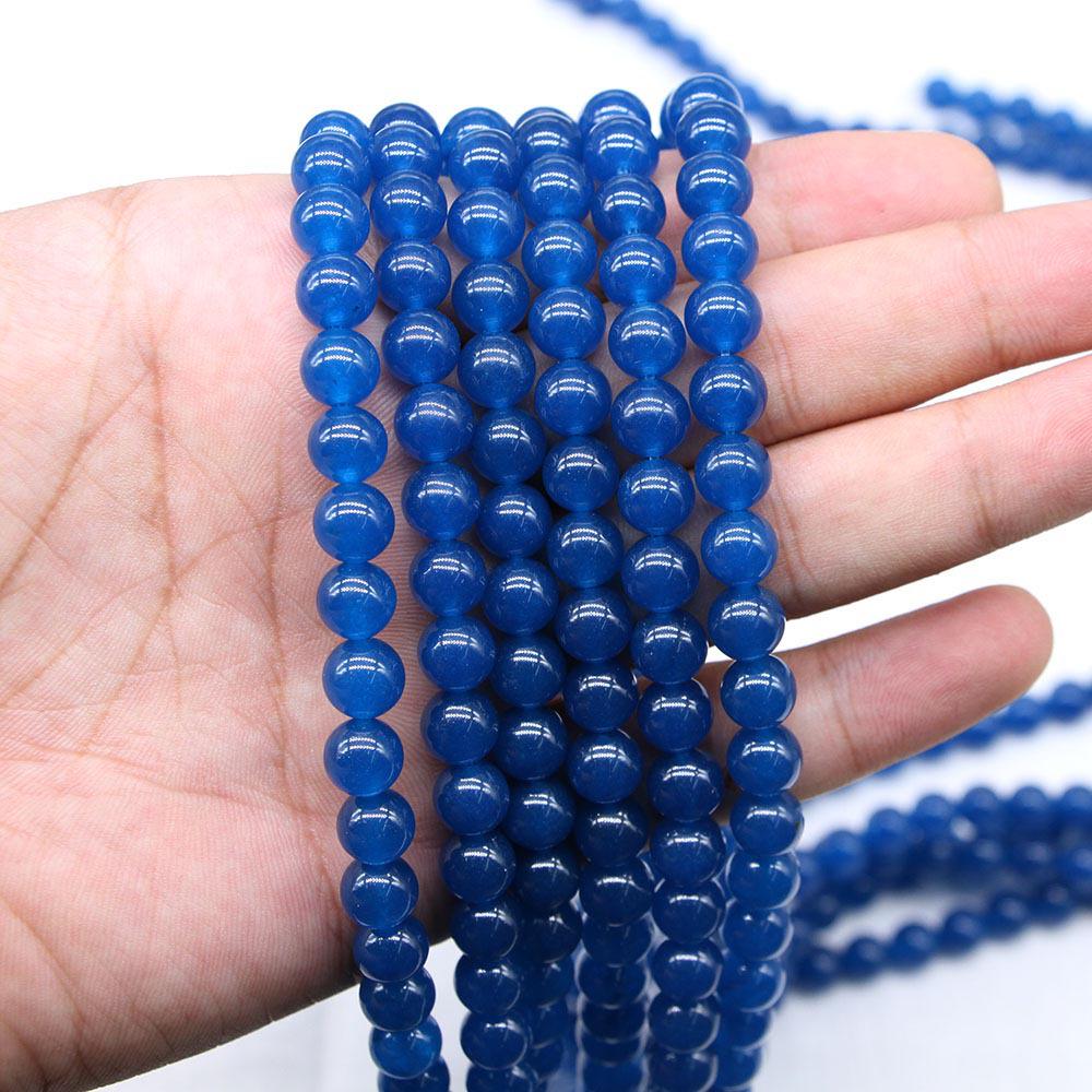 Blue Agate Loose Beads for DIY Bracelets and Necklaces