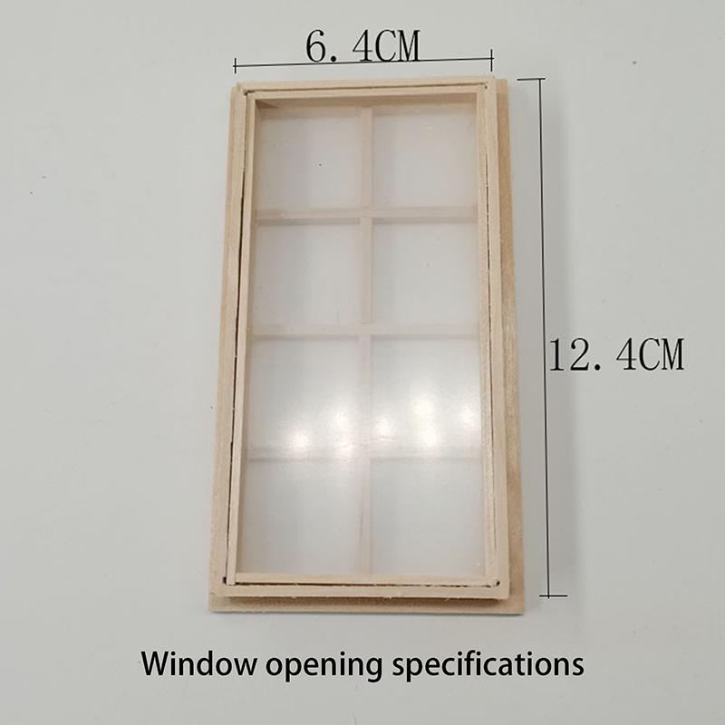 1 Stück DIY Handgefertigtes Material 1:12 Holz Puppenhaus 8-Felder Fenster Unbemalte Möbel Zubehör Miniatur Kinderspielzeug