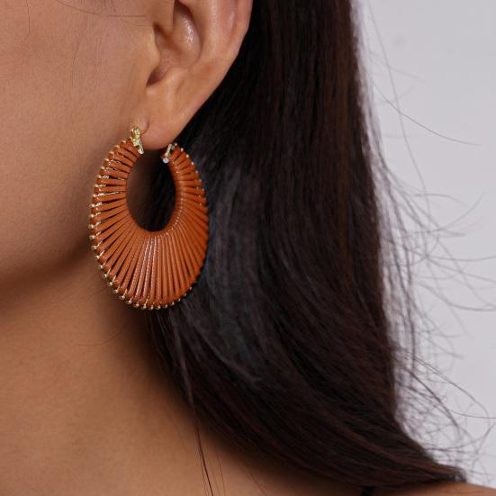 Boho Letnie Kolczyki Plażowe Kolczyki Koła z Sztucznej Skóry Geometryczne Kolczyki Koła dla Kobiet Biżuteria Wakacyjna Akcesoria Świąteczne