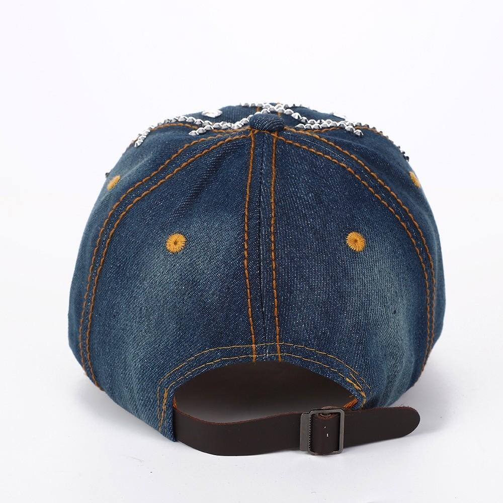 Strassverzierte Baseballkappe Verstellbare Entenschnabelmütze Modische Sonnenschutzmütze Unisex