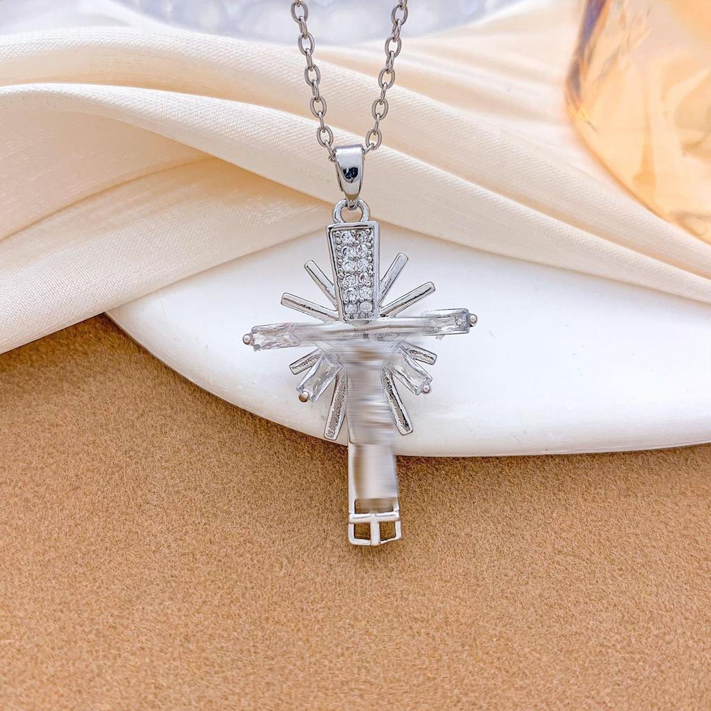 Nicht verblassende Kupfer-Mikro-Inlay-Kreuzkette für Herren - Personalisiert, Vielseitiger Hip-Hop-Schmuck mit einem High-End-Gefühl
