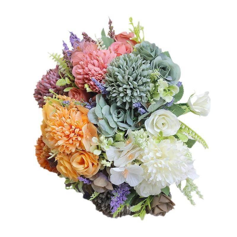 Silk Hibiscus Hydrangea Mutabilis Bouquets For Outdoor Events Settings Wedding