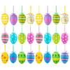 24Pcs Colorful Easter Eggs Decoration For Door Handle Tree Window Display 6cm Hand Painted Plastic Easter Eggs Ornament