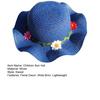 Children Sun Hat Wide Brim UV Protection Straw Hat with 3D