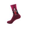 Oil painting medium tube socks European and American adult socks Women's trend stockings Men's autumn and winter cotton socks