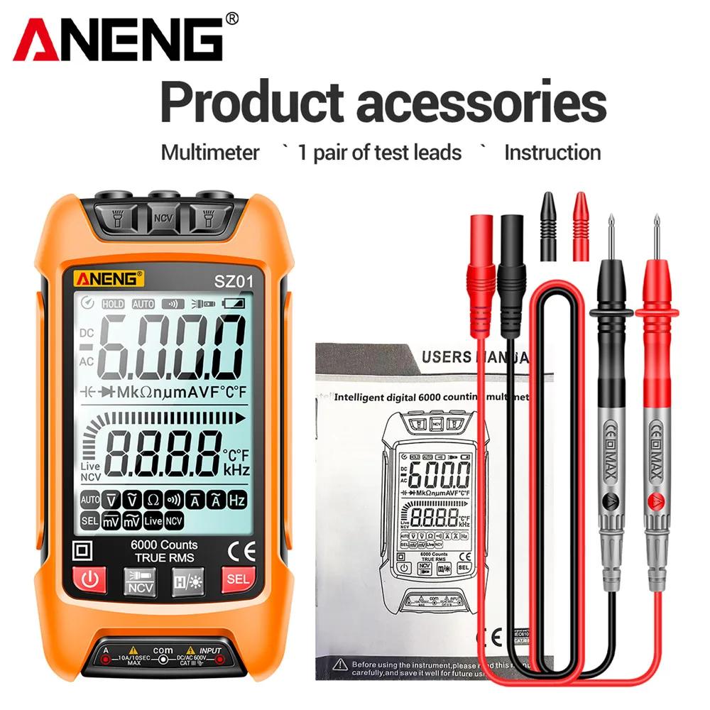 Digital Multimeter Smart ANENG  AC/DCVoltage Capacitance Meter 6000 Counts Auto Electrical Temp Resistance Transistor Test tools