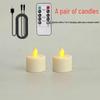Rechargeable Flickering Flame LED Candle Lamp, Remote-Controlled, Yellow Offering, Smokeless Ghee Holder, Tea Light for Buddha.