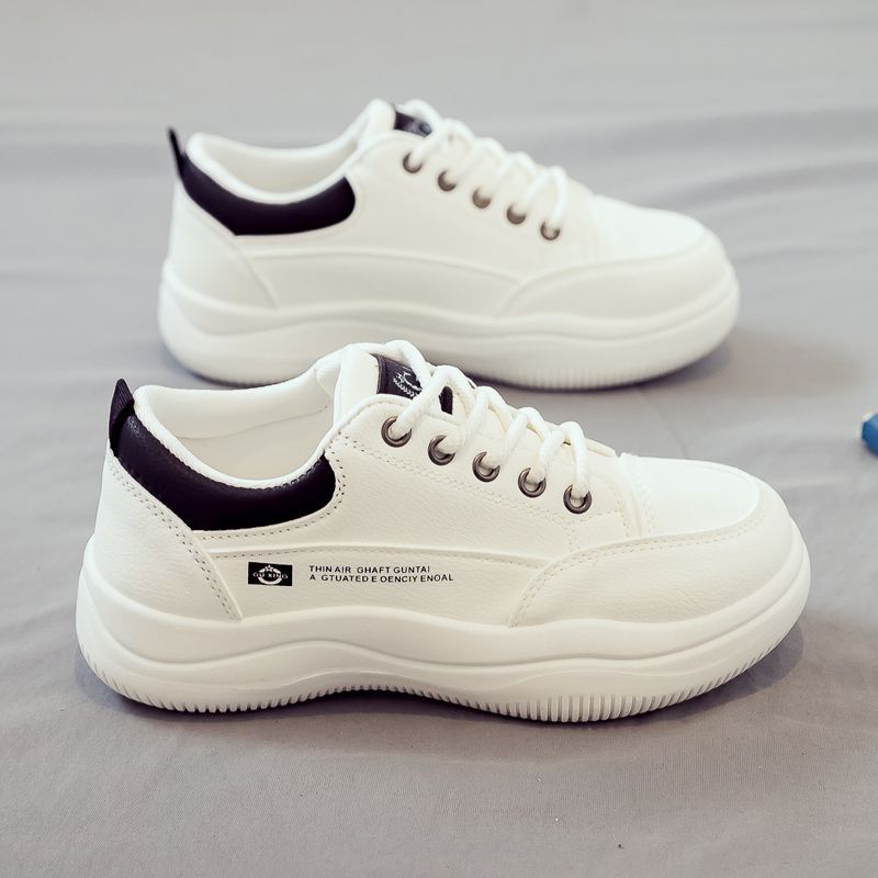 

2025 spring new little white shoes female Korean version student running board shoes ins tide height casual shoes street shot Q820 35 белый